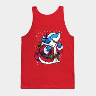 Shark Santa Claus Christmas Tank Top